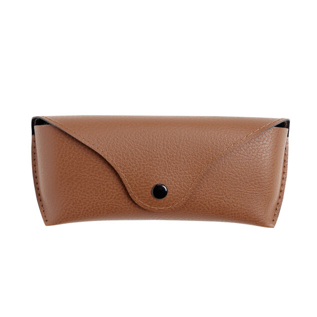 Étui à lunette semi rigide rabat pression simili uni 8x17,5cm (2 modèles)