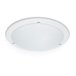 Plafonnier rond en verre blanc Ø30xH6cm