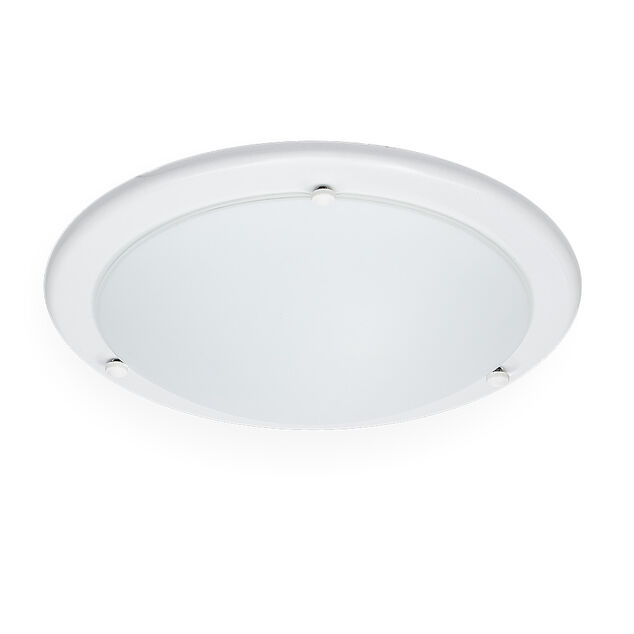 Plafonnier rond en verre blanc Ø30xH6cm