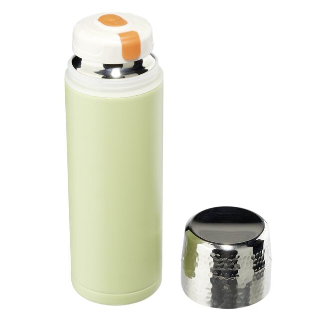 Gourde isotherme inox 500ml uni avec tasse &Oslash;7xH22cm (2 mod&egrave;les)