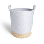 Pani&egrave;re jacinthe d'eau feutrine beige et gris clair &Oslash;35xH40cm