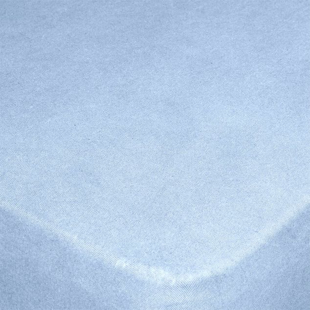 Drap housse 160x200cm 2 personnes polyester uni bleu