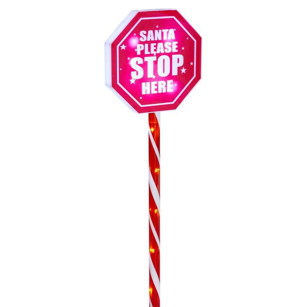 Panneau lumineux Joyeux No&euml;l &agrave; planter 15LED blanc chaud H66cm