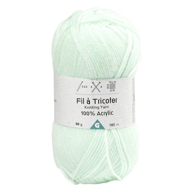 Fil &agrave; tricoter acrylique 50g vert
