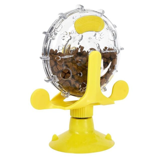 Distributeur de croquettes pour chat pivotant