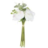 Fleur artificielle piquet rose/pivoine blanc et rose 8 têtes