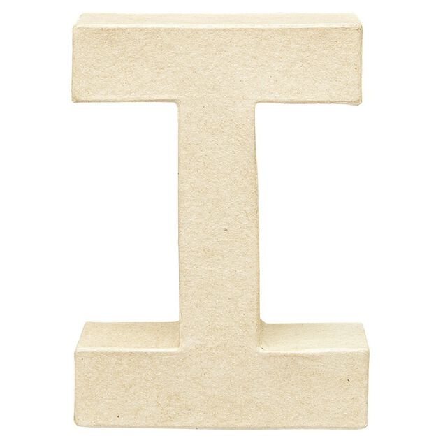Lettre I &agrave; d&eacute;corer en papier mach&eacute;