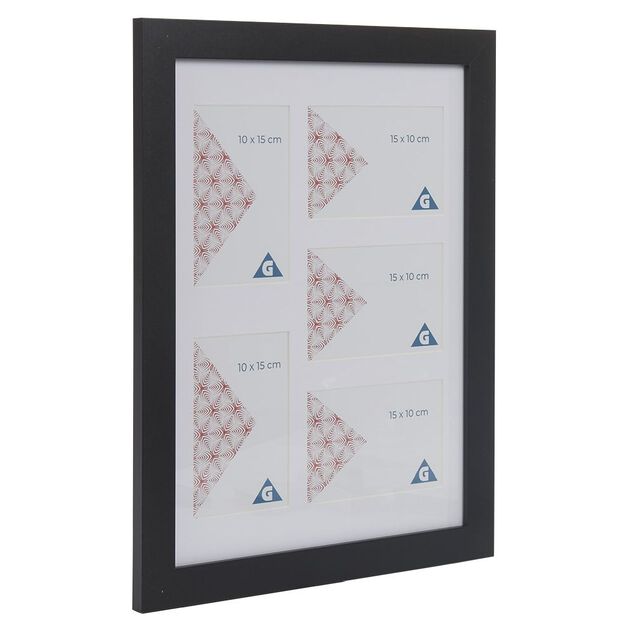 Pêle mêle en bois noir L45X35 cm 5 vues 10x15cm