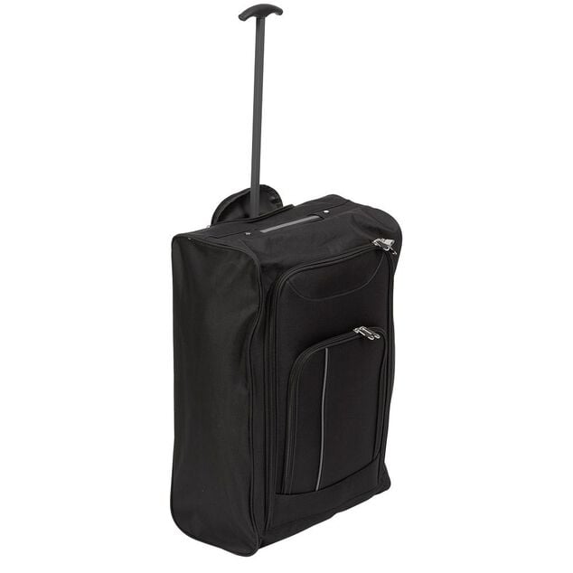 Valise trolley souple 2 roues 54L noir H60cm