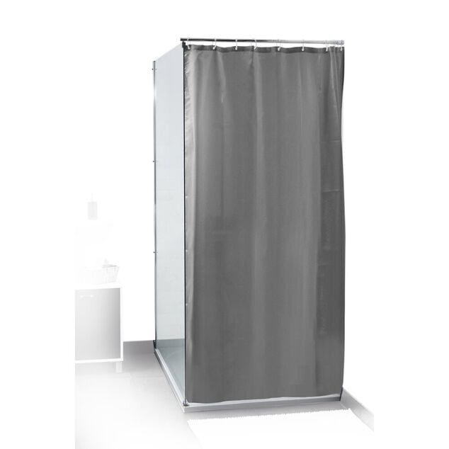 Rideau de douche en plastique avec 12 anneaux 180x200cm (4 mod&egrave;les)