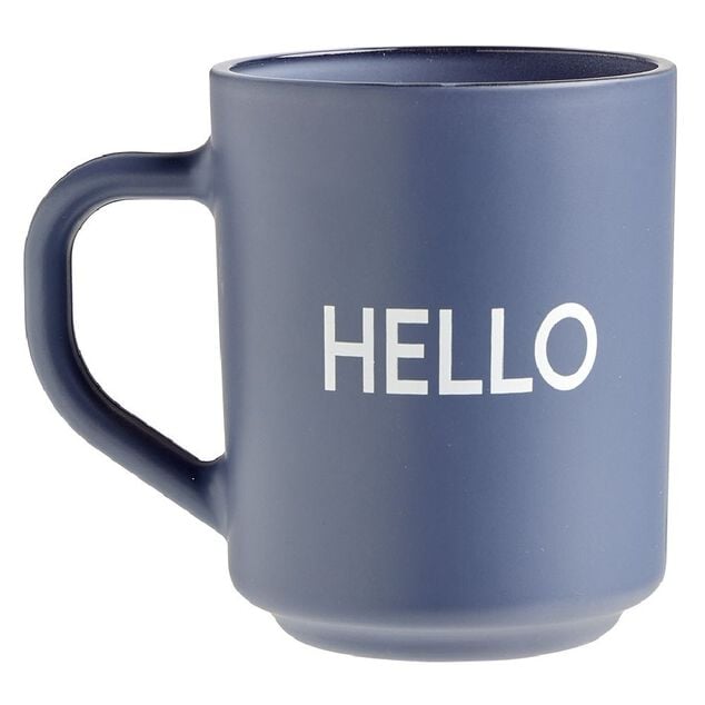 Mug bleu inscription HELLO 250ml