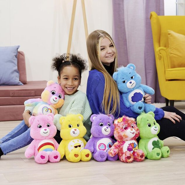 Peluche Bisounours assis multicolores 28x26xH35cm (6 mod&egrave;les)