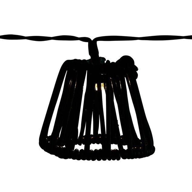 Guirlande solaire 10 LED design filaire noir 2,7m