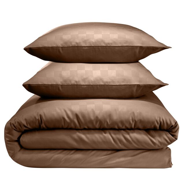 Parure de lit 2 personnes 240x260cm 2 taies 63x63cm polyester damier (2 mod&egrave;le)