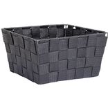 Panière de rangement tressée gris foncé Taille L - 21,5x12xH21,5cm