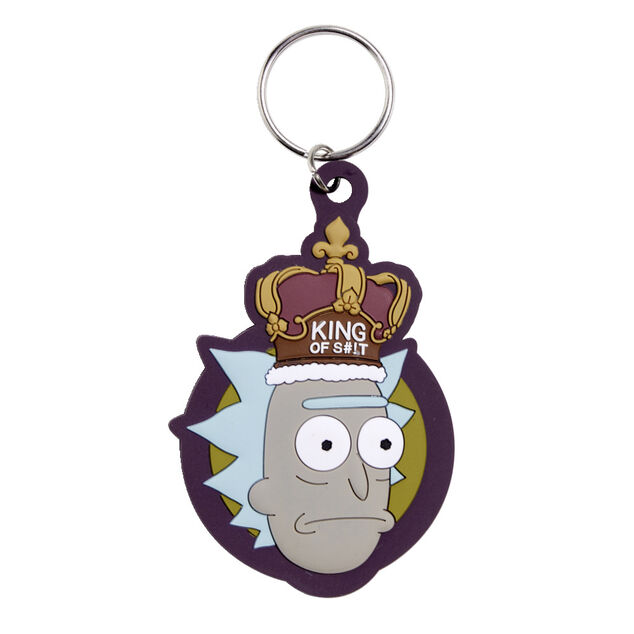 Porte cl&eacute; Rick et Morty caoutchouc marron