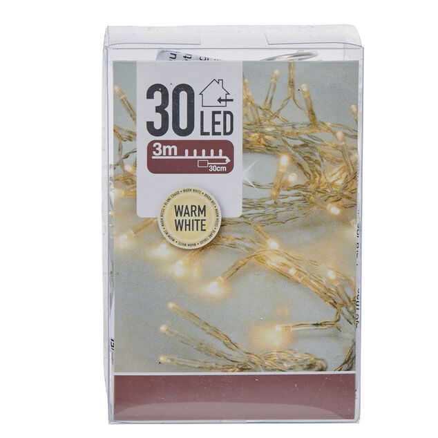 Guirlande électrique Noël intérieur 30LED blanc chaud 3m