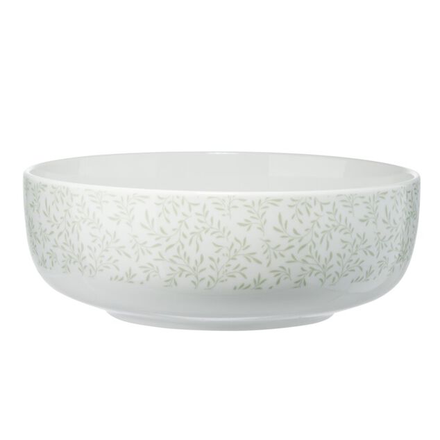 Saladier bas en porcelaine intérieur uni, extérieur décoré Ø23xH8cm