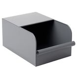 Bac de rangement en métal gris - L17,5 x l25 x H12,5 cm
