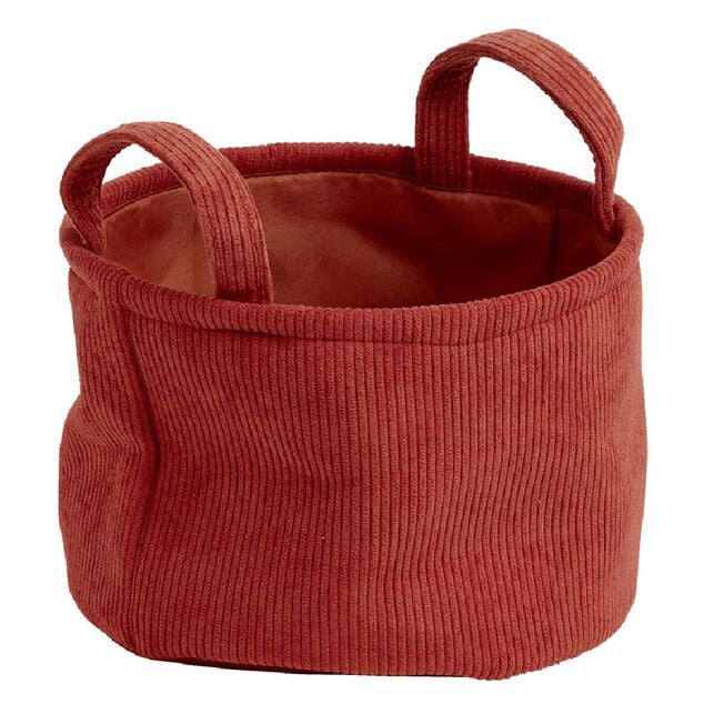 Pani&egrave;re de rangement ronde velours Marron - &Oslash;22xH16 cm