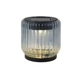 Lanterne solaire d&eacute;corative plastique et verre bleu &Oslash;8xH8,5cm
