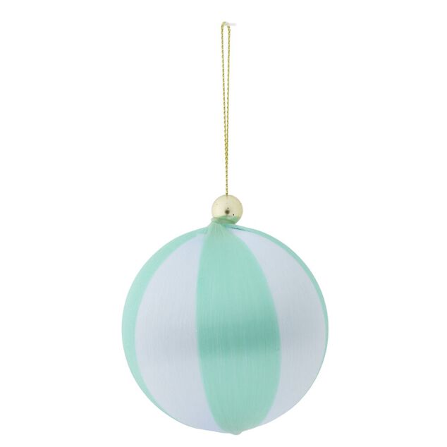 Boule de No&euml;l fil couleur ray&eacute;e &Oslash;8cm (3 mod&egrave;les)