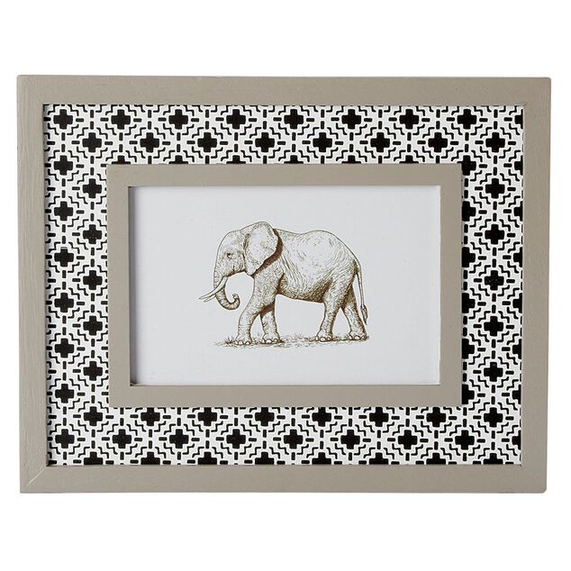 Cadre photo motif géométrique éléphant pour photo 10x15cm (2 modèles)