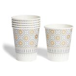 Lot de 12 gobelets en carton d&eacute;cor oriental