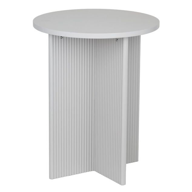 Bout de canap&eacute; rond en bois Elton blanc &Oslash;40xH49,5cm