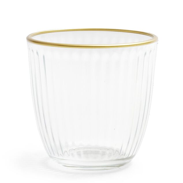 Lot de 3 verres bas 29,5cl avec bord dor&eacute;