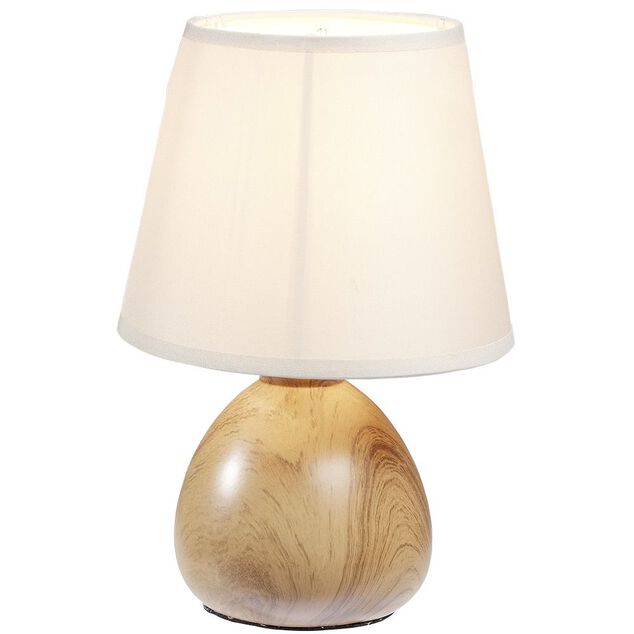 Lampe c&eacute;ramique effet bois c&eacute;rus&eacute; 17x17xH26,5cm