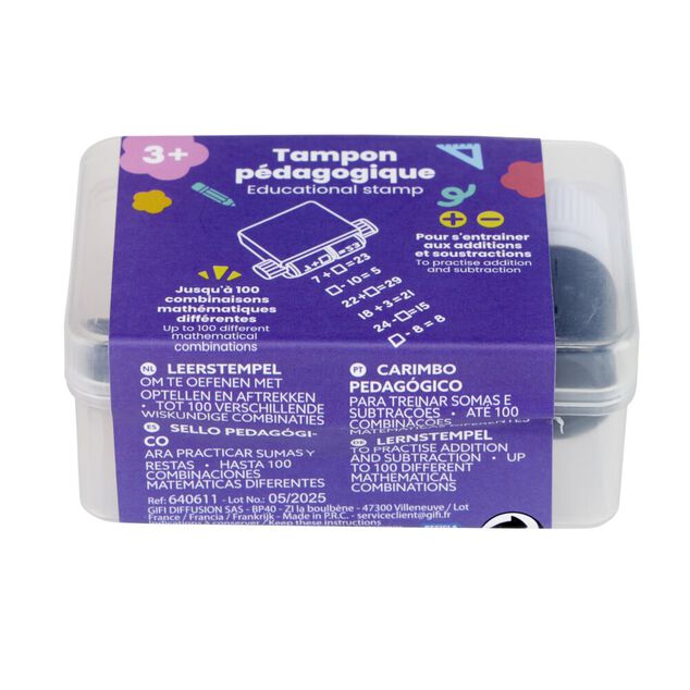 Tampon pédagogique pour le calcul 100 combinaisons 9x9xH5cm