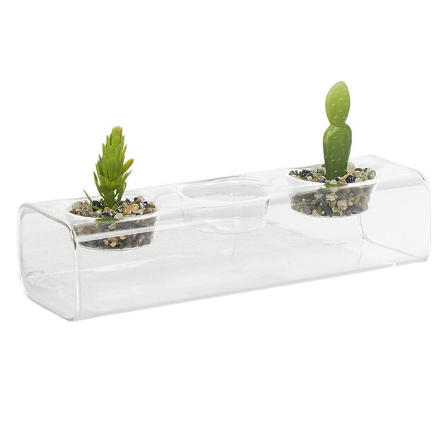 Centre de table plante grasse artificielle x2