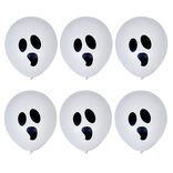 Ballon Halloween noir et blanc fant&ocirc;me x6