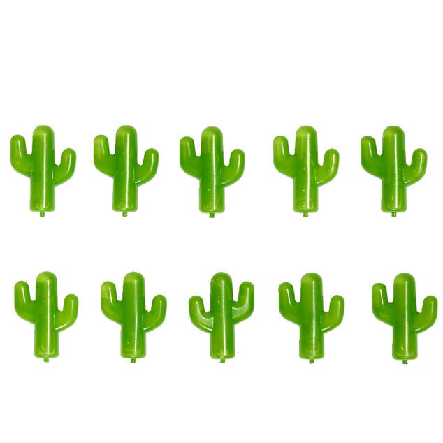 Lot de 10 gla&ccedil;ons r&eacute;utilisables en forme de cactus 5x3,5cm