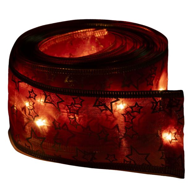 Ruban lumineux 50 LED tissu motif No&euml;l 5m (2 mod&egrave;les)