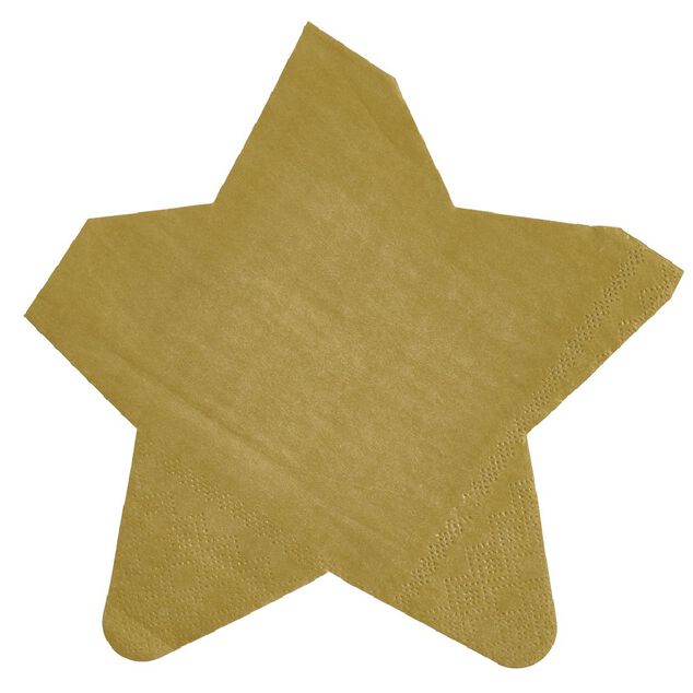 Serviette de table pr&eacute;-pli&eacute;e &eacute;toiles dor&eacute;es x10