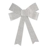 Suspension noeud de Noël pailleté argent