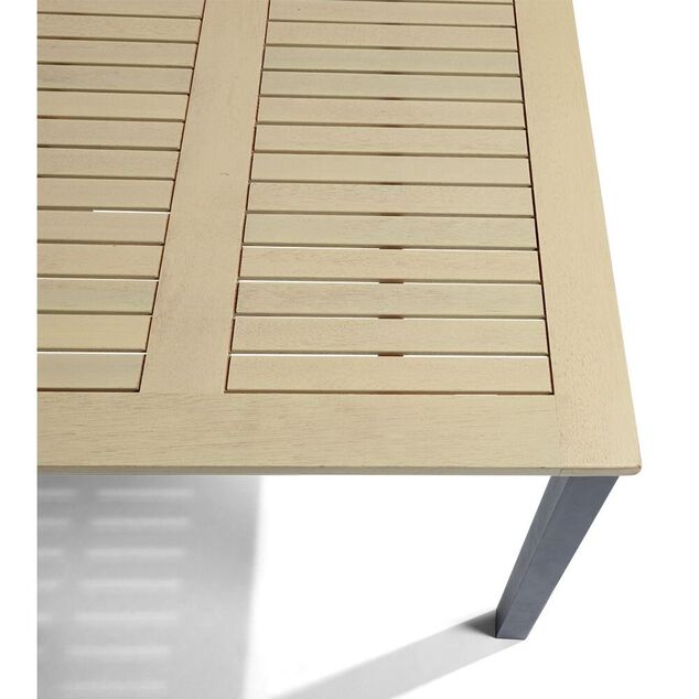 Table de jardin Bali 6 personnes aluminum et bois 150x90xH.74 cm