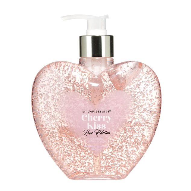 Savon pour les mains forme coeur senteur cerise flacon pompe 500ml