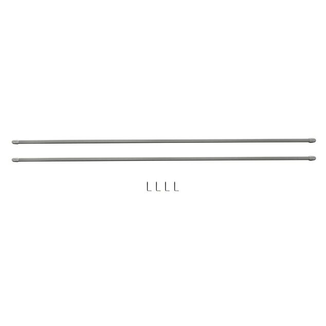 Tringle de vitrage Extensible 80-110 cm m&eacute;tal blanc x2