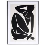 Cadre d&eacute;co en bois inspiration Matisse nu noir 50x70cm