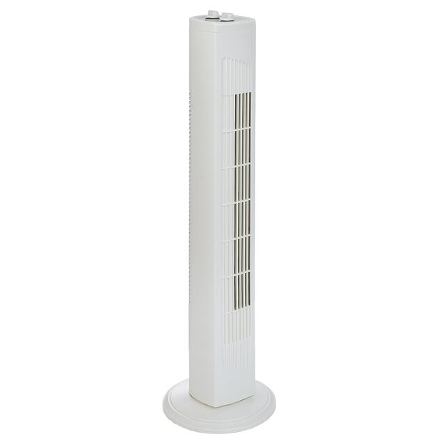 Ventilateur tour oscillant blanc 24x24xH75cm 45W