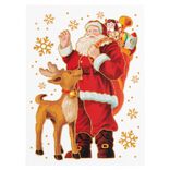 Sticker électrostatique Père Noël et renne