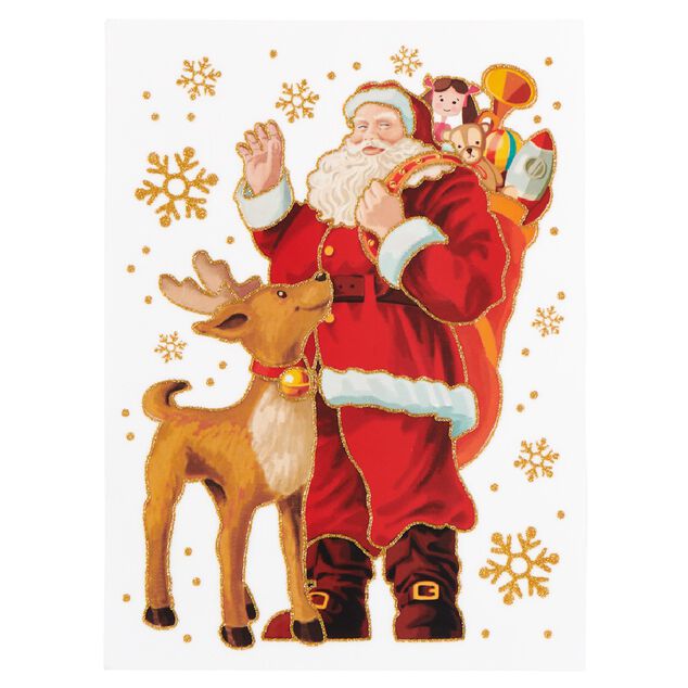 Sticker électrostatique Père Noël et renne