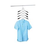 Cintre gain de place chemise 5en1 acier rev&ecirc;tement plastique noir