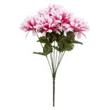 Piquet chrysanth&egrave;me H44 cm rose - Fleur artificielle 9 t&ecirc;tes
