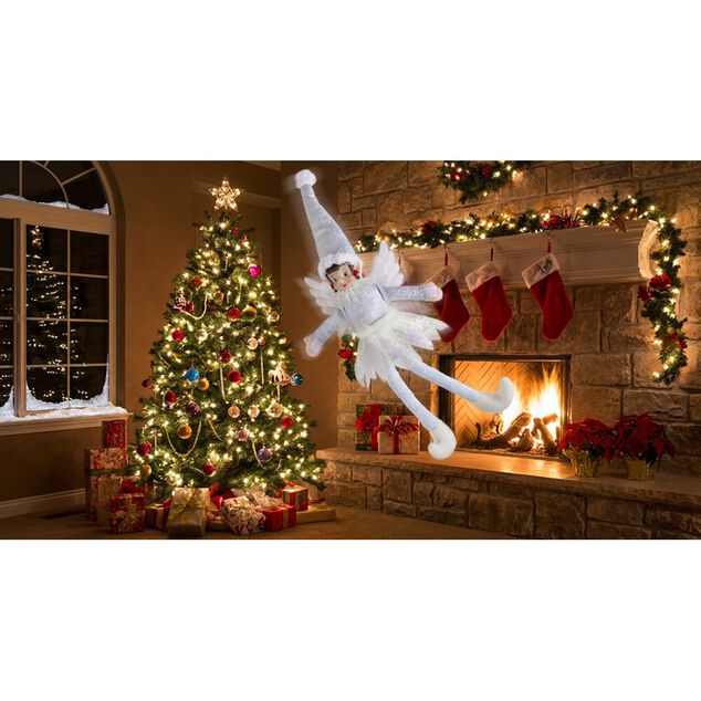 Lutin farceur f&eacute;e blanche H38 cm