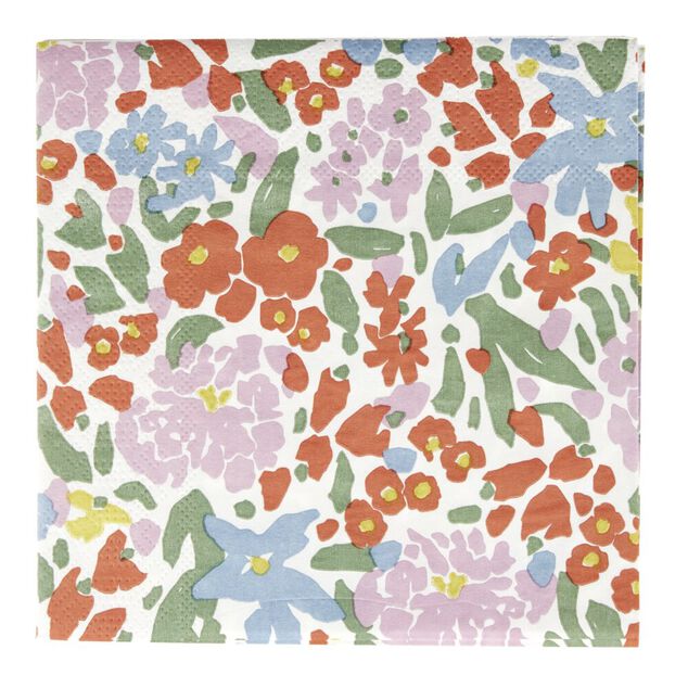 Serviettes papier x20 motif fleuri 33x33cm (2 mod&egrave;les)