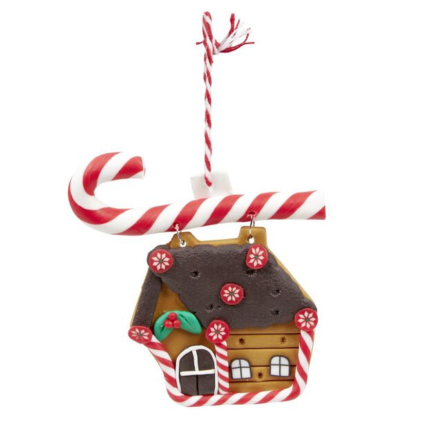 Suspension de Noël sucre d'orge maison imitation pain d'épice